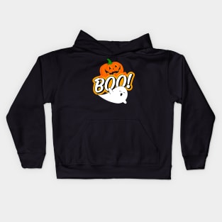 Boo! Halloween Ghost and Jack-o-Lantern Kids Hoodie